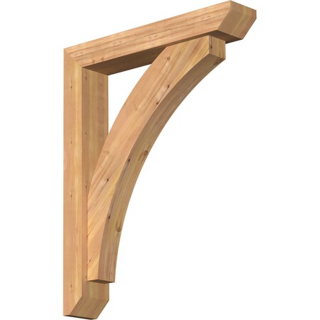 Ekena Millwork Thorton Slat Smooth Bracket w/ Offset Brace, Western Red Cedar, 5 1/2"W x 30"D x 38"H BKT0604X30X38THR06SWR